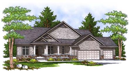 Craftsman One-Story Traditional Elevation of Plan 73393