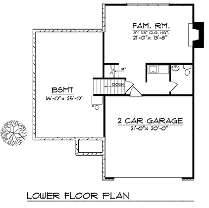 Traditional Lower Level of Plan 73401