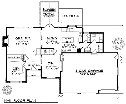 House Plan 73402 First Level Plan