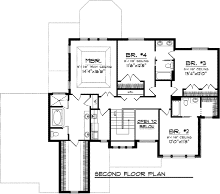 House Plan 73405 Second Level Plan