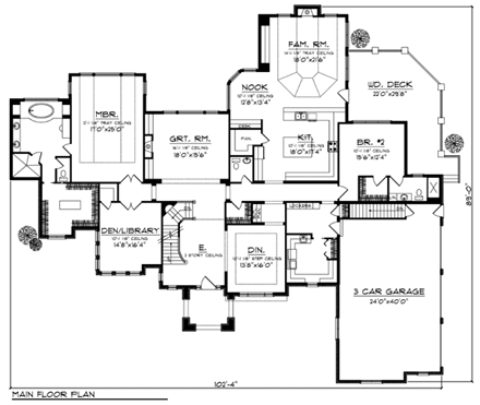 House Plan 73406 First Level Plan