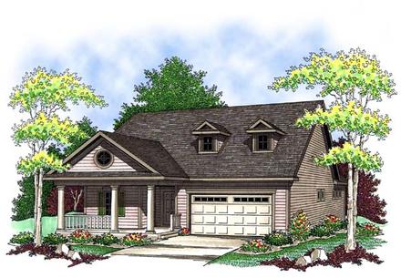 One-Story Ranch Traditional Elevation of Plan 73408