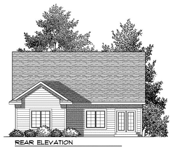 One-Story Ranch Traditional Rear Elevation of Plan 73408