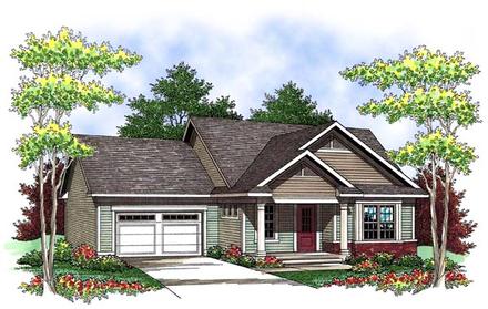 One-Story Ranch Elevation of Plan 73417