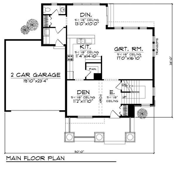 Contemporary Country Craftsman Level One of Plan 73418