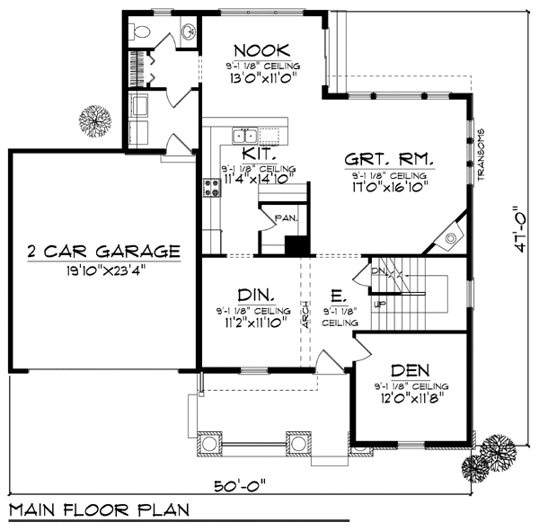 Country Craftsman Level One of Plan 73419