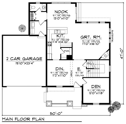 House Plan 73419 First Level Plan