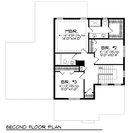 House Plan 73419 Second Level Plan