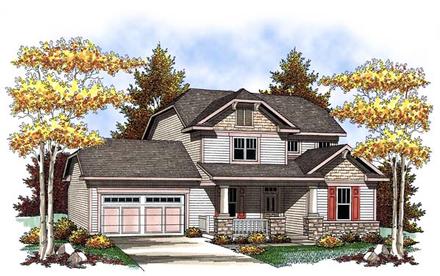 Country Craftsman Elevation of Plan 73419