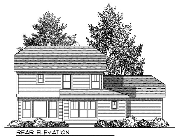 Country Craftsman Rear Elevation of Plan 73419