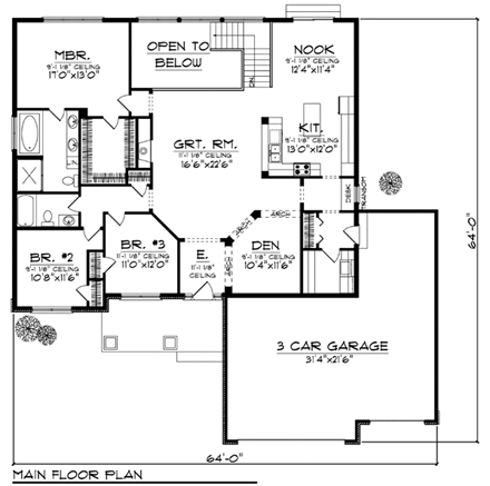 House Plan 73420 First Level Plan