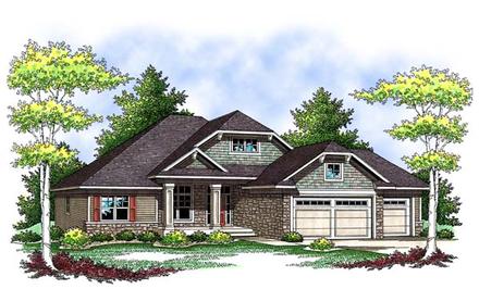 Craftsman One-Story Traditional Elevation of Plan 73420