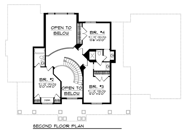 Country Farmhouse Level Two of Plan 73421