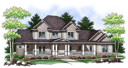 Country Farmhouse Elevation of Plan 73421