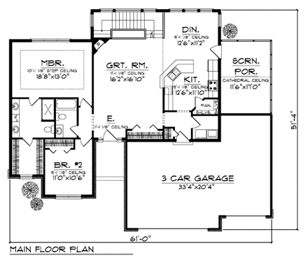 House Plan 73422 First Level Plan