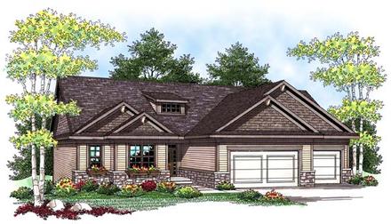 Ranch Traditional Elevation of Plan 73422