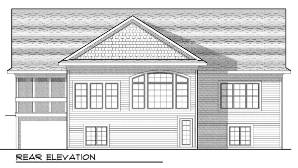 Ranch Traditional Rear Elevation of Plan 73422