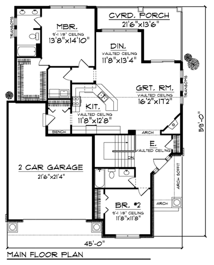 House Plan 73423 First Level Plan