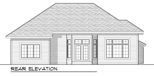 Traditional Rear Elevation of Plan 73424