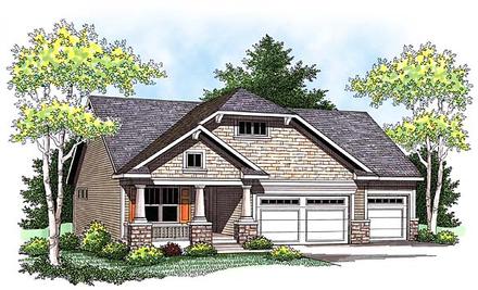 Craftsman Elevation of Plan 73426