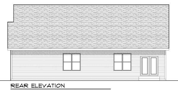 Craftsman Rear Elevation of Plan 73426