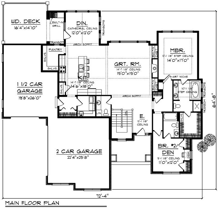 Craftsman Traditional Level One of Plan 73429