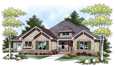 Craftsman Traditional Elevation of Plan 73429