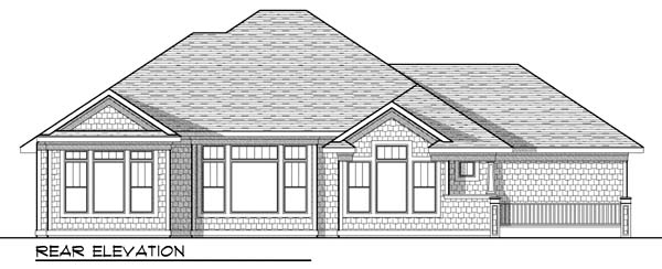 Craftsman Traditional Rear Elevation of Plan 73429