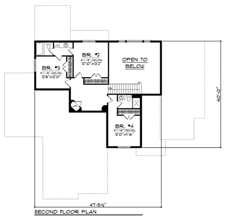 House Plan 73433 Second Level Plan