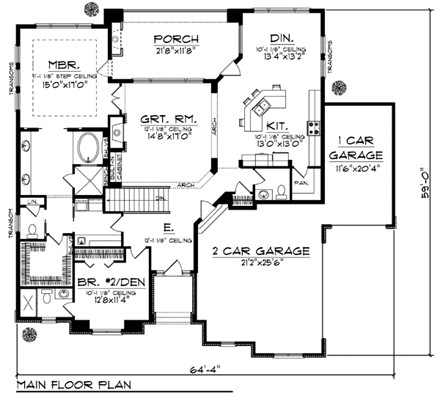 House Plan 73435 First Level Plan