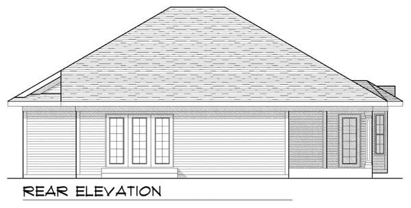 Traditional Rear Elevation of Plan 73437