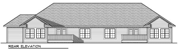 Traditional Rear Elevation of Plan 73453