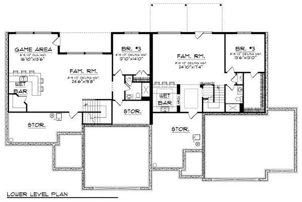 Traditional Lower Level of Plan 73454