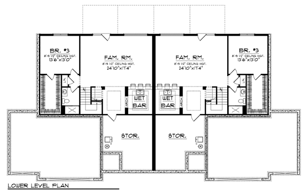 Traditional Lower Level of Plan 73455