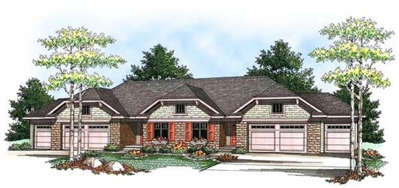 Multi-Family Plan 73455 Elevation