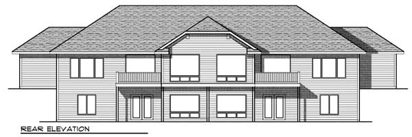 Traditional Rear Elevation of Plan 73455