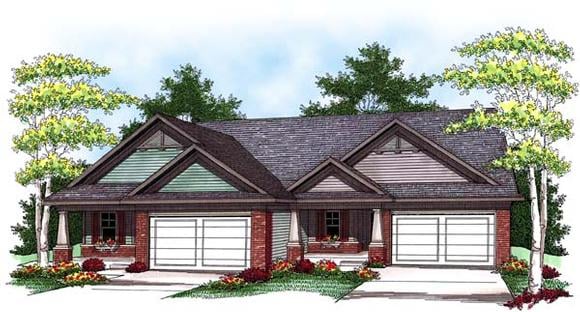 Multi-Family Plan 73456 Elevation