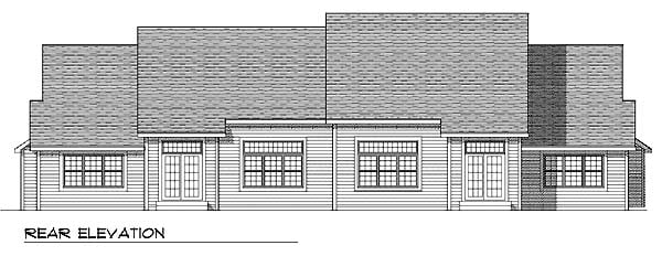 Traditional Rear Elevation of Plan 73466