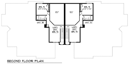 Multi-Family Plan 73467 Second Level Plan