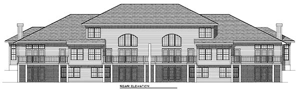 Traditional Rear Elevation of Plan 73467