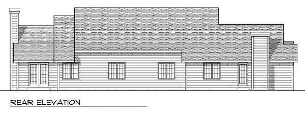 Traditional Rear Elevation of Plan 73468