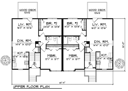 Multi-Family Plan 73471 Second Level Plan