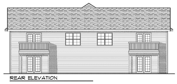 Traditional Rear Elevation of Plan 73471