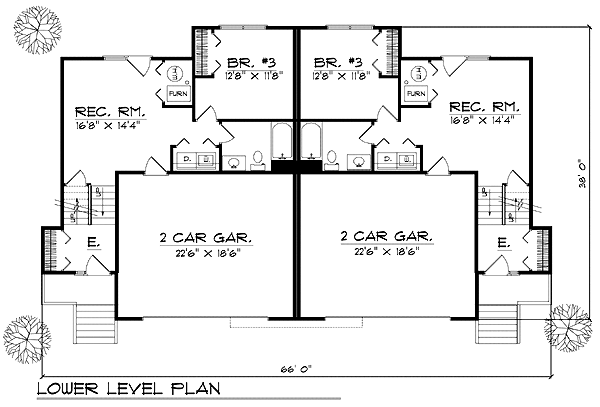 Traditional Lower Level of Plan 73472