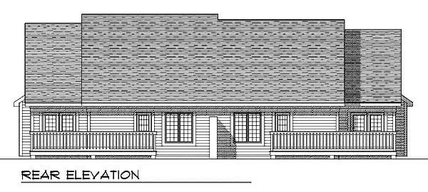 Traditional Rear Elevation of Plan 73474