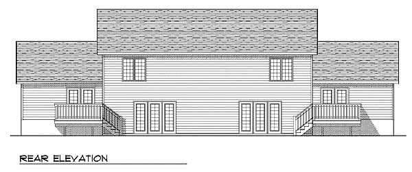 Traditional Rear Elevation of Plan 73475