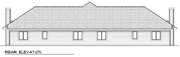 Traditional Rear Elevation of Plan 73477