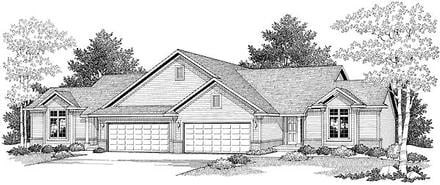 Ranch Elevation of Plan 73479