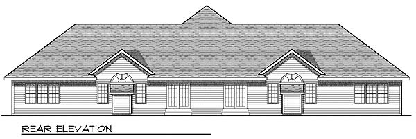Traditional Rear Elevation of Plan 73480