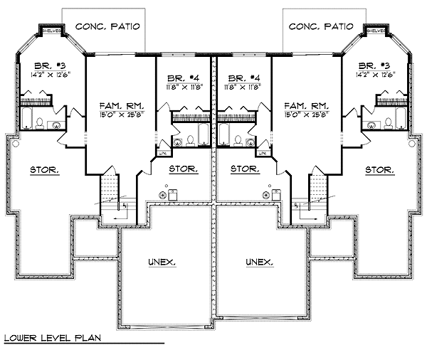 Traditional Lower Level of Plan 73481